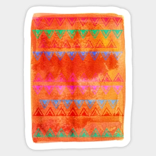 Abstract Bunting Watercolor Painting in Hot Pink, Orange, Mint & Blue Sticker